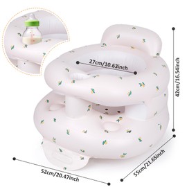 Inflatable Baby Seat Portable Baby Chair Inflatable Chair for Babies 3 Months & Up Infant Back Support Baby Sofa Foldable Blow Up Baby Beach High Chair with Built in Air Pump