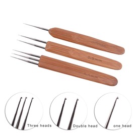 3 Pcs Hair Dreadlock Crochet Dreadlock Needle 0.5mm (1 Hook, 2 Hook, 3 Hooks)