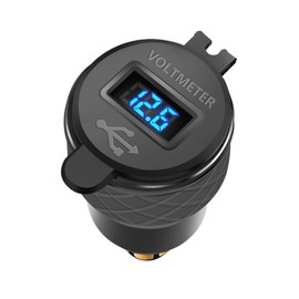 Motorcycle Power Adapter USB C 30W PD3.0 Aluminum Alloy Quick Charge Aluminum Voltmeter for 12V-24V Motorcycle and More Style Motorcycles