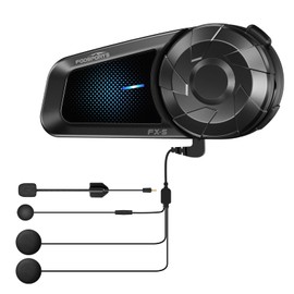 Fodsports FX-S Motorcycle Intercom Bluetooth 5.4 Communication System 2 Way Intercom for Motorcycle Waterproof IP67 Universal Pairing Handsfree 2 Connection