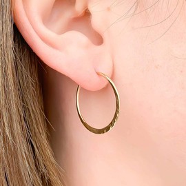 Gold Hoop Earrings, Comes as Pair, 14K Gold Filled, 25mm, 16 gauge, Latch Back, Gold Hoop Earrings Hypoallergenic, Gold Earrings for Women (25mm, 14K Gold Filled)
