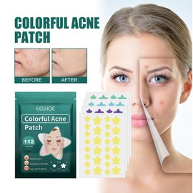 1 Acne Patch Star, Tea Tree Oil Spot Sticker, Water Colloidal Patch for Acne, Flaws, and Facial Acne (112 dots, 8mm and 12mm)