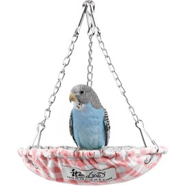 Waterproof Bird Bed for Cage, Hanging Bird Hammock Swing, Parakeet Bed Nest with Sturdy Bottom Won‘ t Collapse, Small Size Bird Sleeping Hut for Conures, Budgies, Love Birds, Canary Finch (Pink)