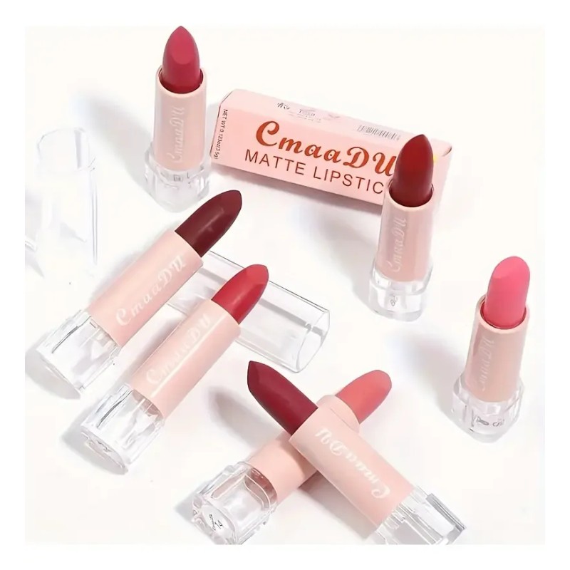 Cmaadu 6 Labiales Mate Hidratantes, Fácil De Aplicar.