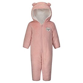 Carter's baby girls Bundle Up Cozy Pram With Ears Snowsuit, Mauve Pink/Polar Bear, 6 9MO US