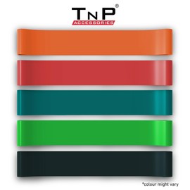 TnP Resistance Bands, Skin-Friendly Resistance Fitness Exercise Loop Bands with Choice of Resistance Levels - for Women and Men- Ideal for Home, Gym, Yoga, Training, Stretch Loop Physio (Set 5)