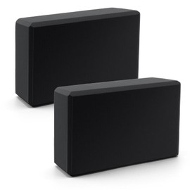 ZMDMAH Yoga Block Set of 2 Yoga Blocks, High Density EVA Foam, Non-Slip, Lightweight, Suitable for Yoga, Pilates, Fitness, Unisex (Black, 2)