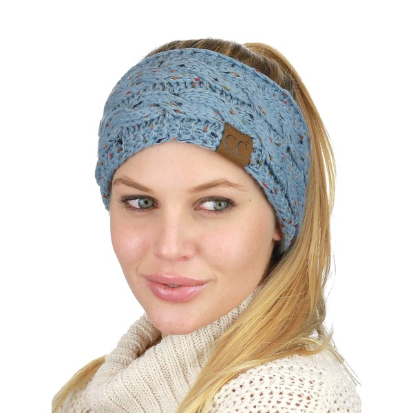 C.C - Diadema elástica suave para invierno, cálida, con forro