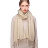 RIIQIICHY Ladies Scarf Beige Pashmina Shawls and Wraps for Wedding