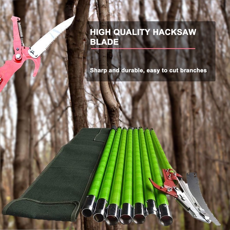 INTBUYING Manual Pole Saw, 7-26 ft Extension Tree Pole Pruner,