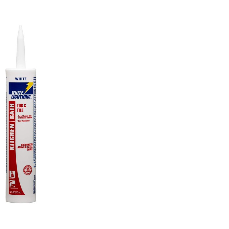 White Lightning W22000010 Tub & Tile Siliconized Acrylic Latex Caulk