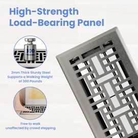 Howeall 4x8 Inches Heavy Duty WalkSNle Floor Register Easy Adjust Air Supply Lever Floor Vents - Seattle Design - Vent Cover for Home Floor - Satin Nickel