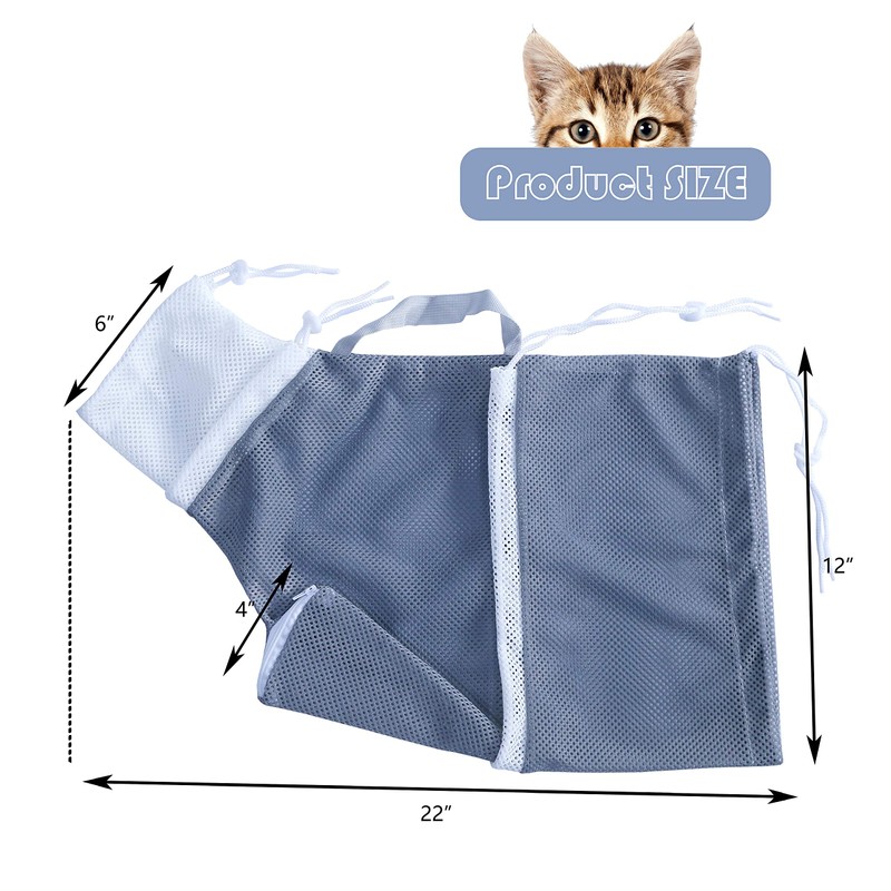 KlerRoem Cat Bathing Bag, Adjustable Anti-bite and Anti-Scratch Shower Mesh