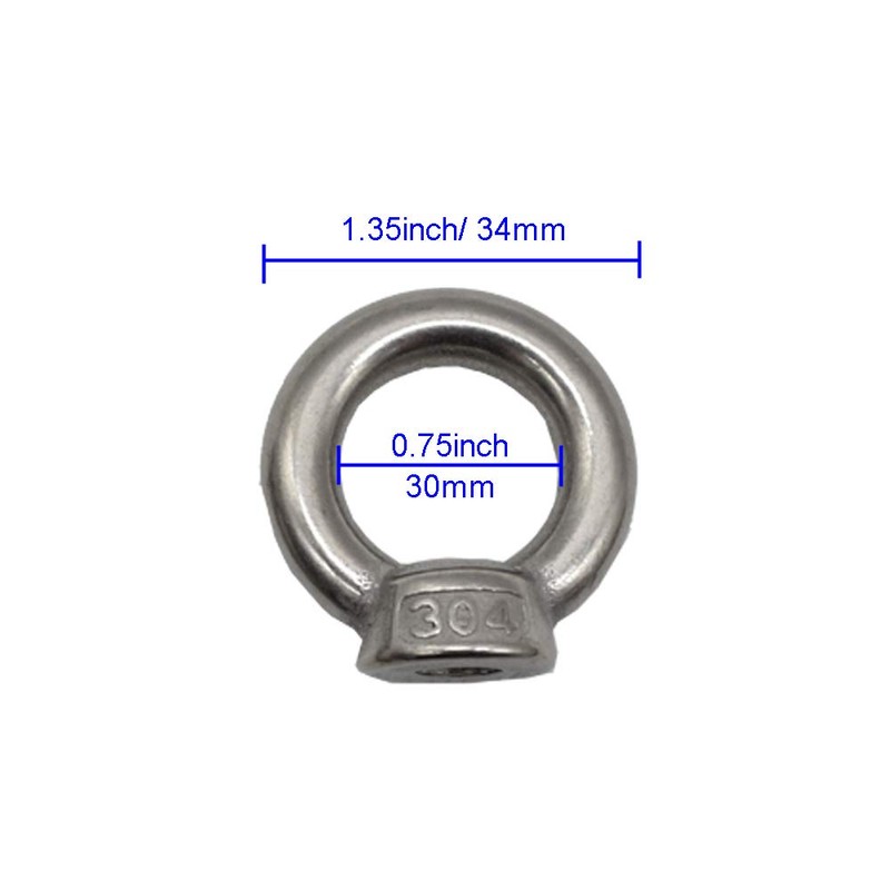 M8* 90mm Expansion Screw with Eye Ring Anchor Internal Eye