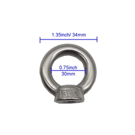 M8* 90mm Expansion Screw with Eye Ring Anchor Internal Eye Bolt Fastener 304 Stainless Steel 5 Pack (Ring Lifting Expansion Eyebolt M8* 90mm)