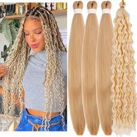 Boho Hair for Braiding Blonde Synthetic Boho Braiding Hair Boho Curly Hair for Braiding