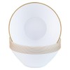 Dining Collection Party Plastic Bowls – White with Gold Rim