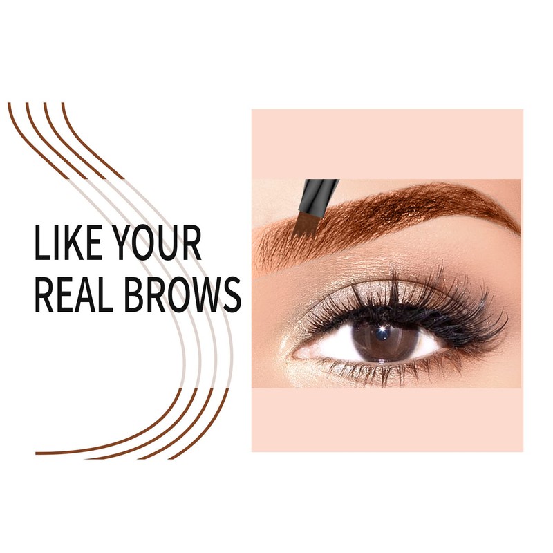 3D Eyebrow Pencil, Waterproof, Microblading Eyebrow Pencil with 4 Fork