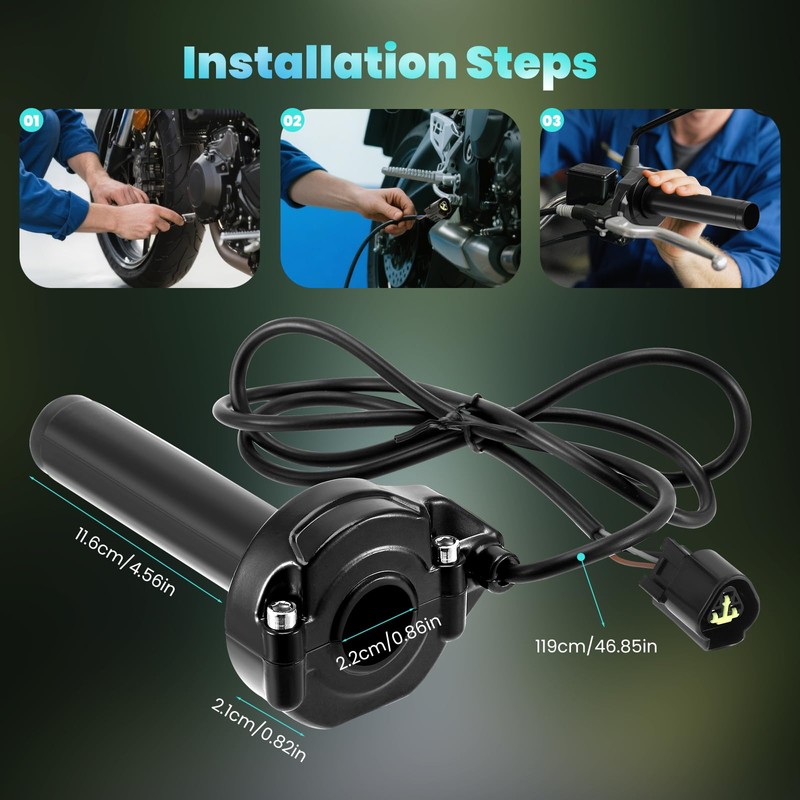 Throttle Grips Handlebar Assy, Electric Motorcycle Throttle Handle, Motorbike Accelerator