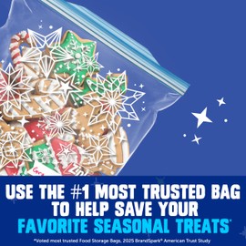 Ziploc Gallon Food Storage Freezer Bags, Grip 'n Seal Technology for Easier Grip, Open, and Close, 28 Count, Holiday Designs, Packaging May Vary