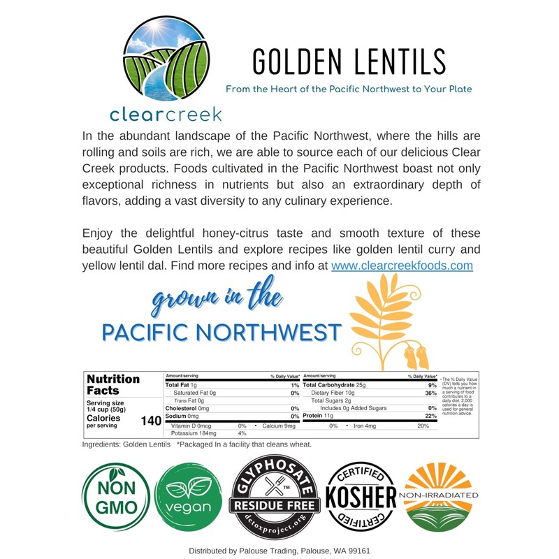 Certified Glyphosate Residue Free Yellow Lentils Grown Montana | 25