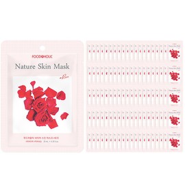 Food Aholic (100 Sheets) Food A Holic Nature Skin Rose Mask Pack / (100매)푸드어홀릭 네이처스킨 로즈 마스크팩