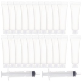 BENECREAT 30 Pieces 15 ml Transparent Empty Refillable Plastic Soft Packaging Tubes Bottle Mini Cosmetic Container for DIY Lip Gloss, Body Lotion Cosmetic Sample Shampoo Shower Gel Cleanser