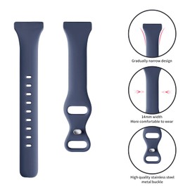 TUCOMO Slim Silicone Watch Bands Compatible with Garmin Venu 3S / Vivoactive 4S / Venu 2S / Vivomove 3S, 18mm Thin Soft Narrow Sport Replacement Wristband Straps for Garmin Forerunner 255s/265S