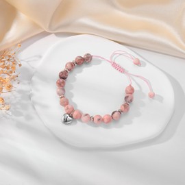 Gifts for Teen Girls: Initial X Natural Stone Bracelet with Blessing Message Card, Christmas Graduation Birthday Gifts Cute Bracelet for Teen Girls, Sister, Daughter, 3-16 Year Old Birthday Gifts.