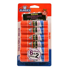 Elmer's Washable Disappearing Purple Glue Sticks, Acid Free, 6 Count (3 Pack)