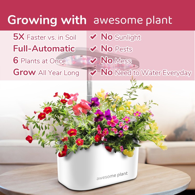 Awesome Plant 6Pro Hydroponics Growing System Kit (6 Pods), Indoor