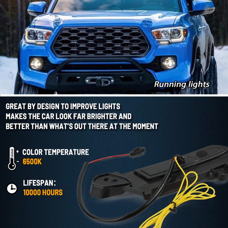 GEEGEETOP FulL LED DRL Lens Front Headlight Side Marker Bumper