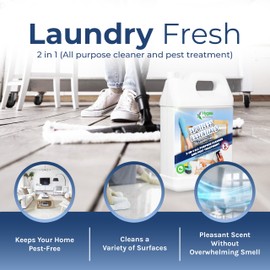 Spotless Essentials-Indoor Pest Control & Surface Cleaner for Home Concentrated Gallon-Eliminates Ant, Dust Mite, Bed Bug, Flea, Bug - Pet and Family Friendly- Laundry Fresh Scent-Makes 16 Gallons