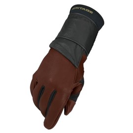 Heritage Performance Gloves, Pro 8.0 Bull Riding Glove (Right Hand Only), Size 9, Saddle Brown