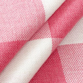 Sungeek Set of 2 Buffalo Plaid Tartan Cushion Covers, Decorative Cushion Covers, Christmas Checked Cushion Cover, Decorative Cushion Cover for Sofa, Bedroom, Living Room, 50 x 50 cm (Pink)