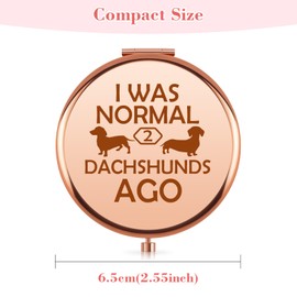 Aerfhhy Dachshund Gifts for Women Compact Makeup Mirror Dachshund Lover Weiner Dog Pocket Folding Travel Mirror Animals Dachshunds Gift for Pet Puppy Lovers for Girl Sister Friend Daughter Present