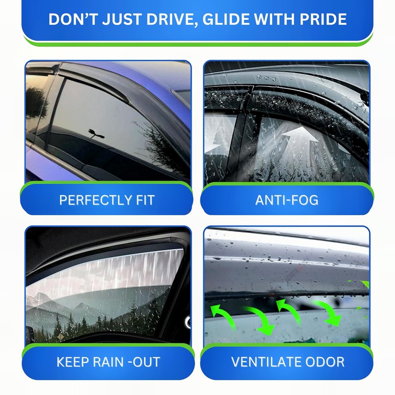 KPY Window Visor Compatible with Honda Pilot 2009-2015, 4PC Rain