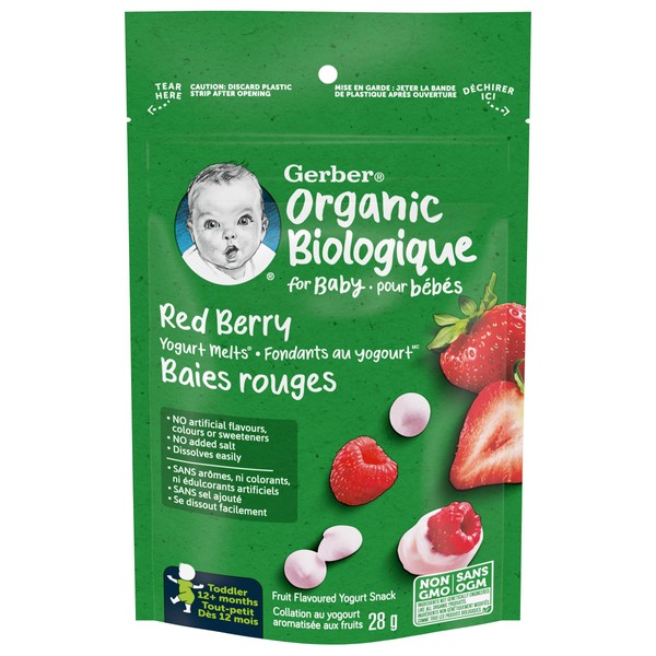 GERBER® Organic Yogurt Melts® Red Berry Toddler Snack 28 g
