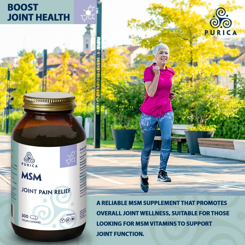 PURICA PURICA MSM, 300 Capsules - Enhanced Joint Support, Non-GMO