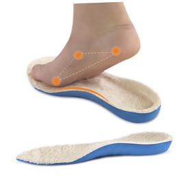 Baluue Thickened Winter Insoles for Cold Weather Warm PU Shoe Inserts Absorbent Full-Length Padding for Sports Size XL (White)