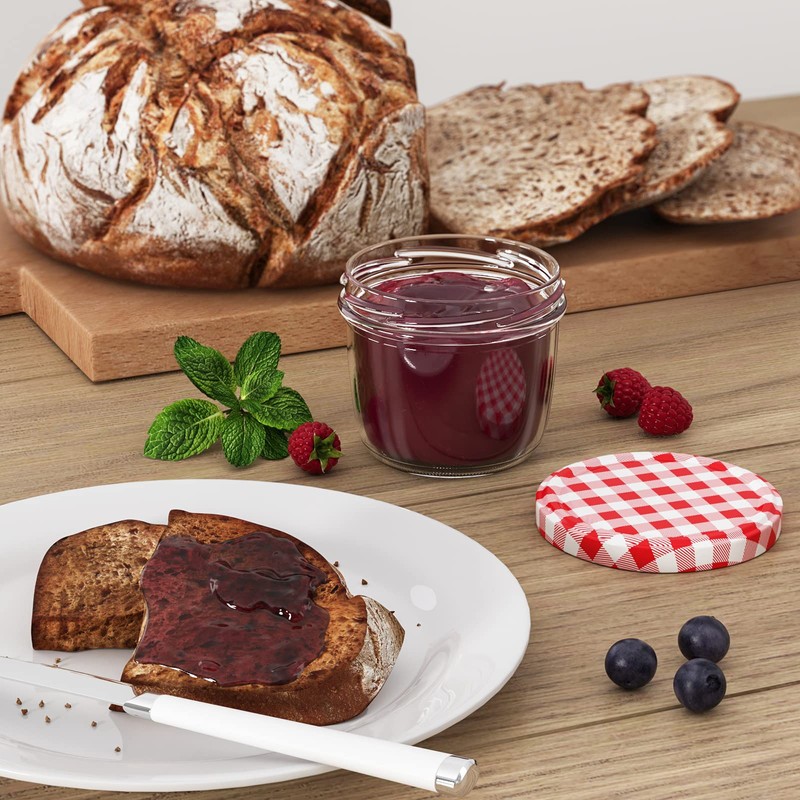 Wellgro® Preserving Jars with Screw-On Twist Off 82 Checked Lids