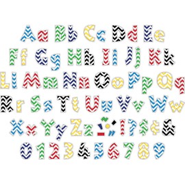 Barker Creek 4" Letter Pop-Outs 2-Pack, Nautical Chevron, Jazz Up Your Bulletin Boards with These Colorful Letters, 510 Upper and Lowercase Letters, Numbers & Punctuation Marks, 4" (3642)
