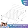CLIBFENG Queen Bed Frame with Headboard,Heavy Duty Steel Slats Support-LED
