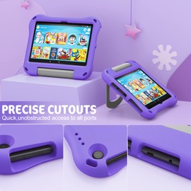 All New 2020/2022 H D 8 inch Tablet Case for Kids, Auorld Light Weight Anti Slip Shockproof with Handle Stand Adult & Kids Friendly Case Cover-Purple