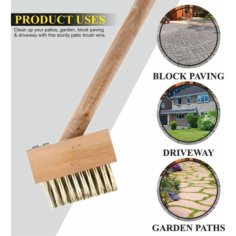 KANTA PATIO WEED WIRE BRUSH BROOM BLOCK PAVING GARDEN WEED