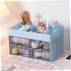 NOLITOY Desk Organizer Multi Transparent Storage Case for Stationery and