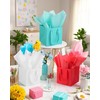 IN-JOOYAA 10 Pcs Teal Blue Square Gift Bags with Tissue