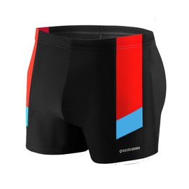 Sesto Senso Men's Swim Boxer Shorts Swim Aquashorts Drawstring Beach Shorts BD 381 XXL Black