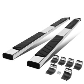 Auto Dynasty Running Boards 5 Inches Flat Side Steps Nerf Bar for Truck Compatible with Ford F150 F250 F350 Super Extended Cab 2015-2024, Stainless Steel, Polished Chrome