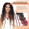 Burgundy Pre-Looped Goddess Locs Crochet Hair for Black Women-8 Packs